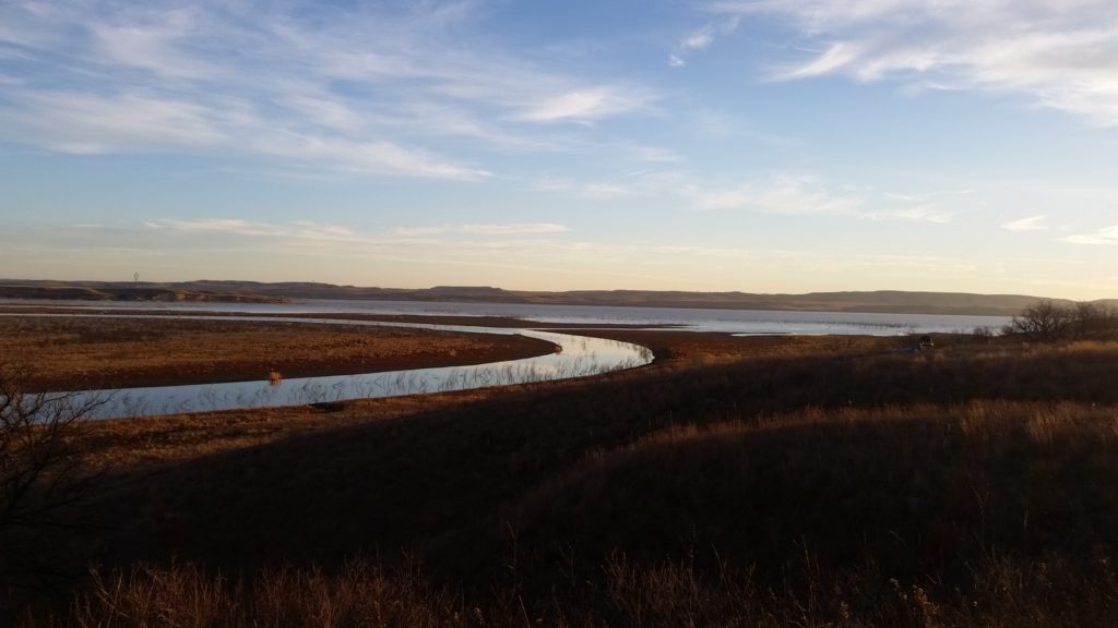 winding river scenery at standing rock